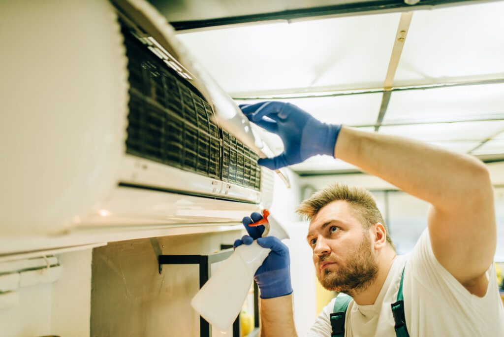 What are the essential tasks involved in routine AC maintenance